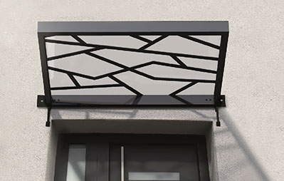 Marquise alu / verre , simple / design sur mesure